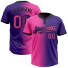 Custom Purple Pink-Black Gradient Fashion Two-Button Unisex Softball Jersey Custom Purple Pink-Black Gradient Fashion Two-Button Unisex Softball Jersey