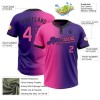 Custom Purple Pink-Black Gradient Fashion Two-Button Unisex Softball Jersey Custom Purple Pink-Black Gradient Fashion Two-Button Unisex Softball Jersey
