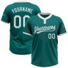 Custom Teal White Two-Button Unisex Softball Jersey Custom Teal White Two-Button Unisex Softball Jersey