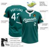 Custom Teal White Two-Button Unisex Softball Jersey Custom Teal White Two-Button Unisex Softball Jersey