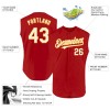 Custom Red White-Gold Authentic Sleeveless Baseball Jersey Custom Red White-Gold Authentic Sleeveless Baseball Jersey
