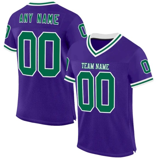 Custom Purple Kelly Green-White Mesh Authentic Throwback Football Jersey Custom Purple Kelly Green-White Mesh Authentic Throwback Football Jersey