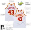 Custom White Red-Gold Authentic Throwback Basketball Jersey Custom White Red-Gold Authentic Throwback Basketball Jersey