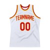 Custom White Red-Gold Authentic Throwback Basketball Jersey Custom White Red-Gold Authentic Throwback Basketball Jersey