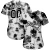 Custom Tie Dye Black-White 3D Steel Authentic Baseball Jersey Custom Tie Dye Black-White 3D Steel Authentic Baseball Jersey