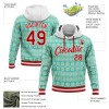 Custom Stitched Aqua Red-White 3D Christmas Sports Pullover Sweatshirt Hoodie Custom Stitched Aqua Red-White 3D Christmas Sports Pullover Sweatshirt Hoodie