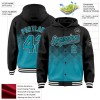 Custom Black Teal-White Gradient Square Shape 3D Pattern Design Bomber Full-Snap Varsity Letterman Hoodie Jacket Custom Black Teal-White Gradient Square Shape 3D Pattern Design Bomber Full-Snap Varsity Letterman Hoodie Jacket