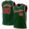 Custom Hunter Green Red-White Authentic Throwback Basketball Jersey Custom Hunter Green Red-White Authentic Throwback Basketball Jersey