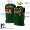 Custom Hunter Green Red-White Authentic Throwback Basketball Jersey Custom Hunter Green Red-White Authentic Throwback Basketball Jersey