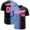 Custom Black Pink Light Blue-White Authentic Gradient Fashion Baseball Jersey Custom Black Pink Light Blue-White Authentic Gradient Fashion Baseball Jersey