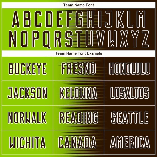 Custom Brown Neon Green-White Gradient Line Sublimation Soccer Uniform Jersey Custom Brown Neon Green-White Gradient Line Sublimation Soccer Uniform Jersey