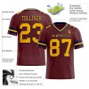 Custom Burgundy Gold-Navy Mesh Authentic Football Jersey Custom Burgundy Gold-Navy Mesh Authentic Football Jersey