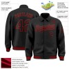 Custom Black Red Bomber Full-Snap Varsity Letterman Lapel Collar Byron Jacket Custom Black Red Bomber Full-Snap Varsity Letterman Lapel Collar Byron Jacket