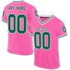 Custom Pink Kelly Green-White Mesh Authentic Throwback Football Jersey Custom Pink Kelly Green-White Mesh Authentic Throwback Football Jersey