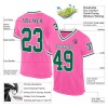 Custom Pink Kelly Green-White Mesh Authentic Throwback Football Jersey Custom Pink Kelly Green-White Mesh Authentic Throwback Football Jersey