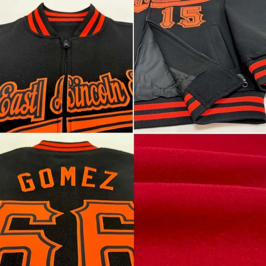 Custom Red White Bomber Varsity Letterman Two Tone Zipper Jacket Custom Red White Bomber Varsity Letterman Two Tone Zipper Jacket