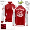 Custom Red White Bomber Varsity Letterman Two Tone Zipper Jacket Custom Red White Bomber Varsity Letterman Two Tone Zipper Jacket