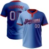 Custom Royal Light Blue-Red Gradient Fashion Two-Button Unisex Softball Jersey Custom Royal Light Blue-Red Gradient Fashion Two-Button Unisex Softball Jersey