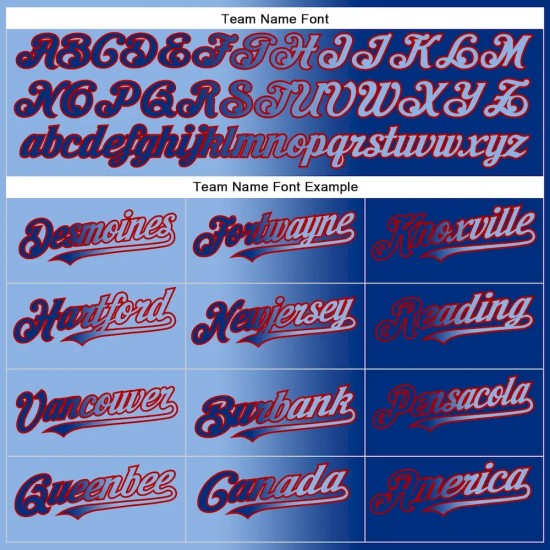 Custom Royal Light Blue-Red Gradient Fashion Two-Button Unisex Softball Jersey Custom Royal Light Blue-Red Gradient Fashion Two-Button Unisex Softball Jersey