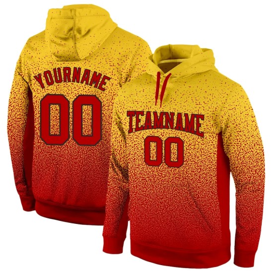 Custom Stitched Gold Red-Black Fade Fashion Sports Pullover Sweatshirt Hoodie Custom Stitched Gold Red-Black Fade Fashion Sports Pullover Sweatshirt Hoodie