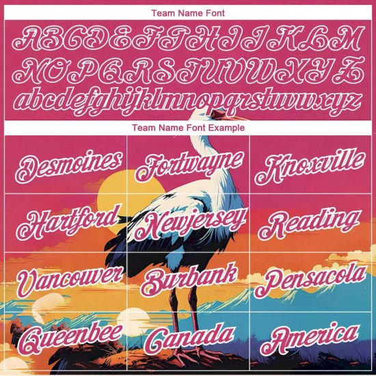 Custom Neon Pink White 3D Pattern Design Animal Crane Performance T-Shirt Custom Neon Pink White 3D Pattern Design Animal Crane Performance T-Shirt