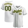 Custom White Green-Gold Authentic Baseball Jersey Custom White Green-Gold Authentic Baseball Jersey