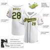 Custom White Green-Gold Authentic Baseball Jersey Custom White Green-Gold Authentic Baseball Jersey