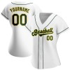Custom White Green-Gold Authentic Baseball Jersey Custom White Green-Gold Authentic Baseball Jersey