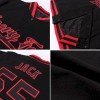 Custom Black Kelly Green-Red Bomber Full-Snap Varsity Letterman Jacket Custom Black Kelly Green-Red Bomber Full-Snap Varsity Letterman Jacket