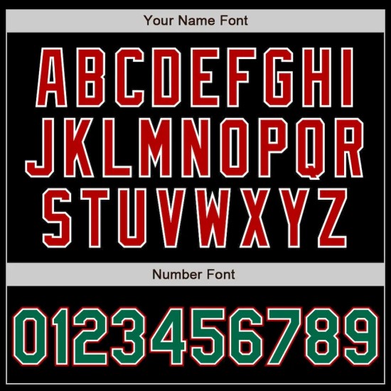 Custom Black Kelly Green-Red Bomber Full-Snap Varsity Letterman Jacket Custom Black Kelly Green-Red Bomber Full-Snap Varsity Letterman Jacket