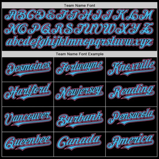 Custom Black Pink-Sky Blue Line Authentic Baseball Jersey Custom Black Pink-Sky Blue Line Authentic Baseball Jersey