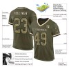 Custom Olive Camo Black-Cream Mesh Authentic Throwback Salute To Service Football Jersey Custom Olive Camo Black-Cream Mesh Authentic Throwback Salute To Service Football Jersey