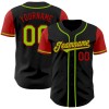 Custom Black Neon Green-Red Authentic Two Tone Baseball Jersey Custom Black Neon Green-Red Authentic Two Tone Baseball Jersey