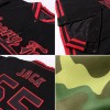 Custom Camo Red-Kelly Green Bomber Full-Snap Varsity Letterman Salute To Service Jacket Custom Camo Red-Kelly Green Bomber Full-Snap Varsity Letterman Salute To Service Jacket