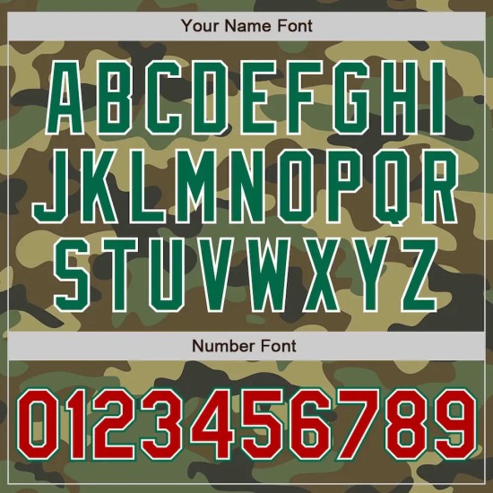 Custom Camo Red-Kelly Green Bomber Full-Snap Varsity Letterman Salute To Service Jacket Custom Camo Red-Kelly Green Bomber Full-Snap Varsity Letterman Salute To Service Jacket