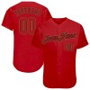 Custom Red Red-Black Authentic Baseball Jersey Custom Red Red-Black Authentic Baseball Jersey