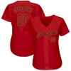 Custom Red Red-Black Authentic Baseball Jersey Custom Red Red-Black Authentic Baseball Jersey
