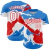 Custom Electric Blue White-Fire Red 3D Puerto Rico Puerto Rican Flag Authentic Baseball Jersey Custom Electric Blue White-Fire Red 3D Puerto Rico Puerto Rican Flag Authentic Baseball Jersey