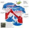Custom Electric Blue White-Fire Red 3D Puerto Rico Puerto Rican Flag Authentic Baseball Jersey Custom Electric Blue White-Fire Red 3D Puerto Rico Puerto Rican Flag Authentic Baseball Jersey