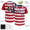 Custom White Navy-Red 3D American Flag Fashion Two-Button Unisex Softball Jersey Custom White Navy-Red 3D American Flag Fashion Two-Button Unisex Softball Jersey