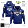 Custom Stitched Royal White-Old Gold Football Pullover Sweatshirt Hoodie Custom Stitched Royal White-Old Gold Football Pullover Sweatshirt Hoodie