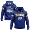 Custom Stitched Royal White-Old Gold Football Pullover Sweatshirt Hoodie Custom Stitched Royal White-Old Gold Football Pullover Sweatshirt Hoodie