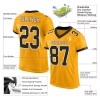 Custom Gold Black-White Mesh Authentic Football Jersey Custom Gold Black-White Mesh Authentic Football Jersey