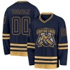 Custom Navy Old Gold Hockey Jersey Custom Navy Old Gold Hockey Jersey