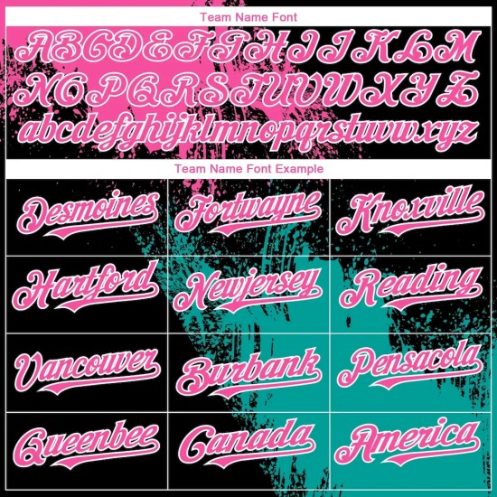 Custom Black Pink-Teal 3D Pattern Design Abstract Brush Stroke Authentic Baseball Jersey Custom Black Pink-Teal 3D Pattern Design Abstract Brush Stroke Authentic Baseball Jersey