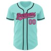 Custom Ice Blue Pink-Black Authentic Baseball Jersey Custom Ice Blue Pink-Black Authentic Baseball Jersey