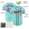 Custom Ice Blue Pink-Black Authentic Baseball Jersey Custom Ice Blue Pink-Black Authentic Baseball Jersey