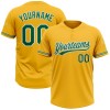 Custom Gold Kelly Green-White Two-Button Unisex Softball Jersey Custom Gold Kelly Green-White Two-Button Unisex Softball Jersey