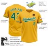 Custom Gold Kelly Green-White Two-Button Unisex Softball Jersey Custom Gold Kelly Green-White Two-Button Unisex Softball Jersey