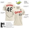 Custom Cream Black-Red Performance Vapor Golf Polo Shirt Custom Cream Black-Red Performance Vapor Golf Polo Shirt